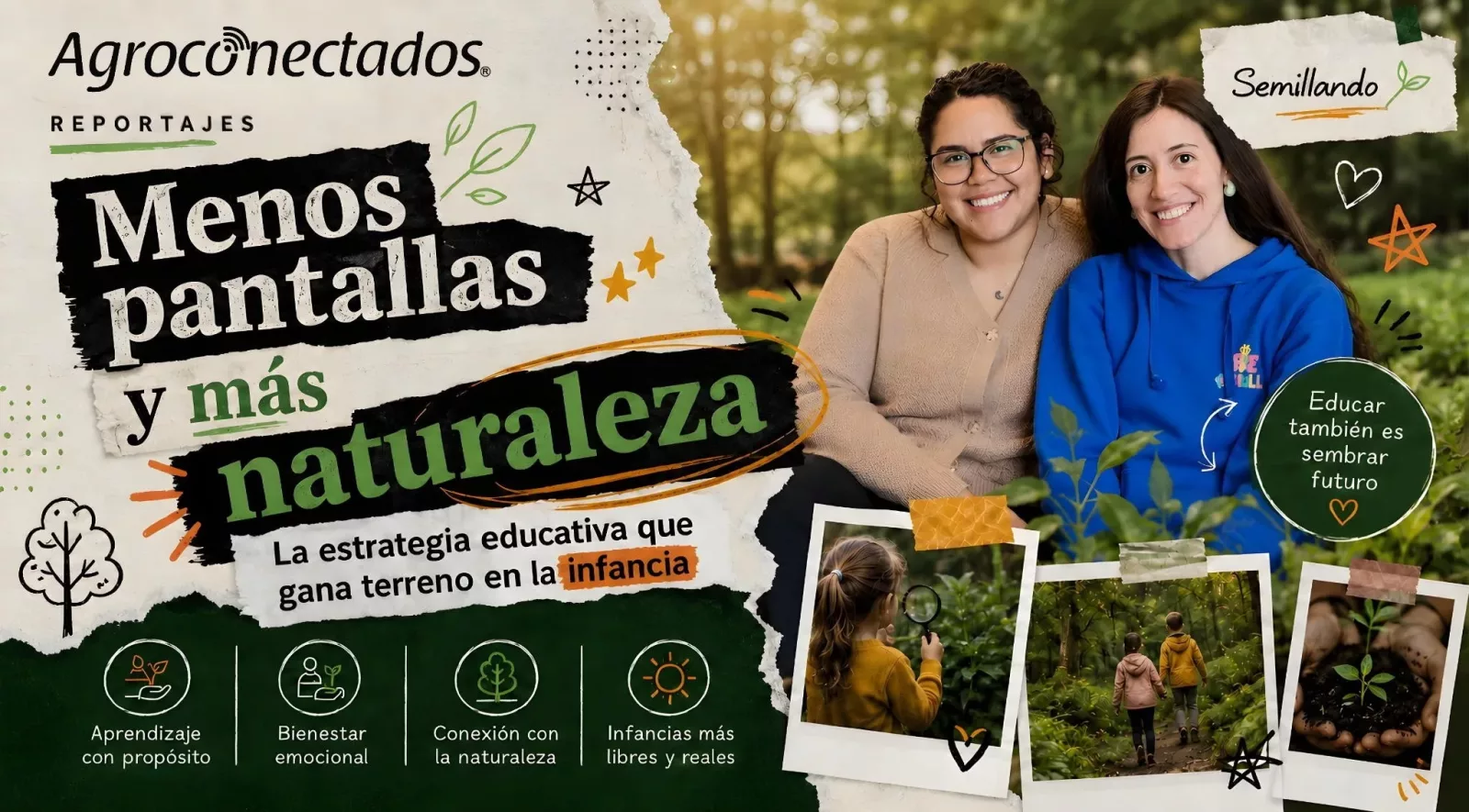 Menos pantallas y más naturaleza: la estrategia educativa que gana terreno en la infancia