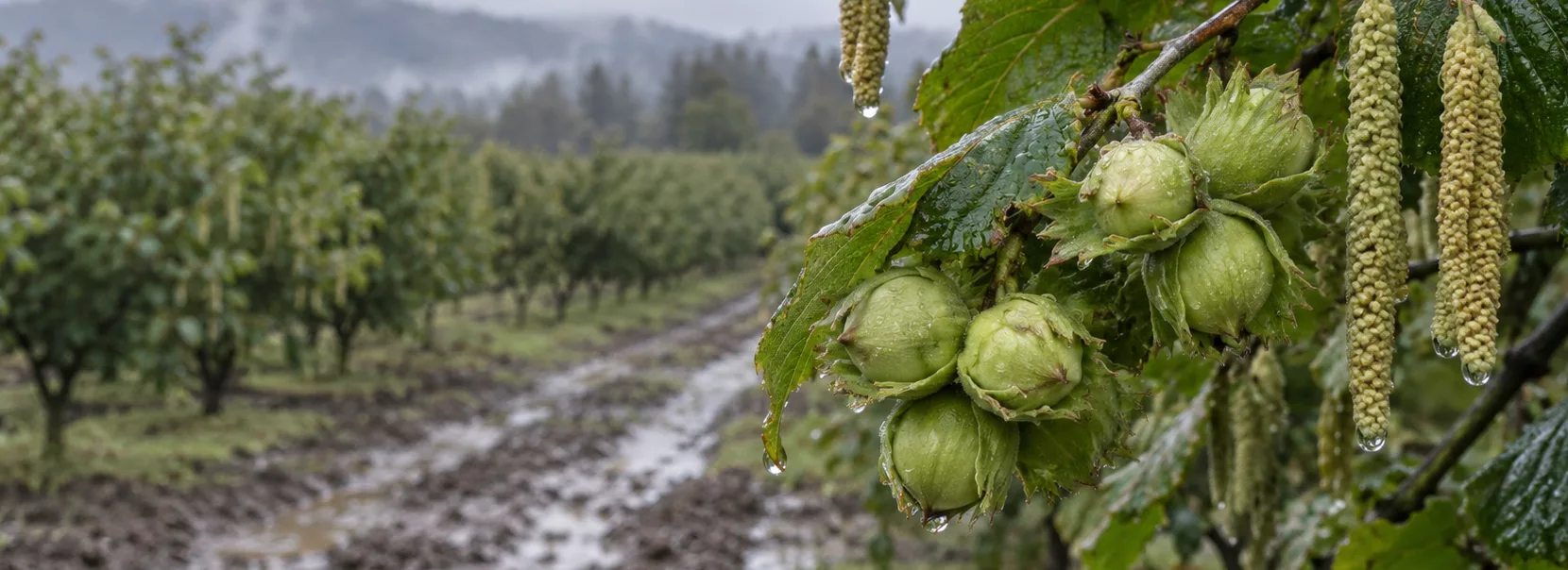 Lluvias de invierno podrían afectar la cosecha 2027 de avellano europeo en Chile